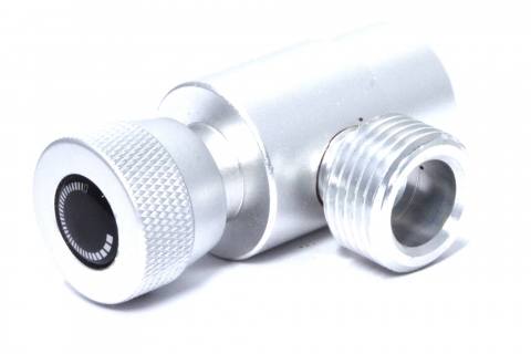 Sett fra siden av Avansert adapter for Paintball CGA 320 CO2-sylindere