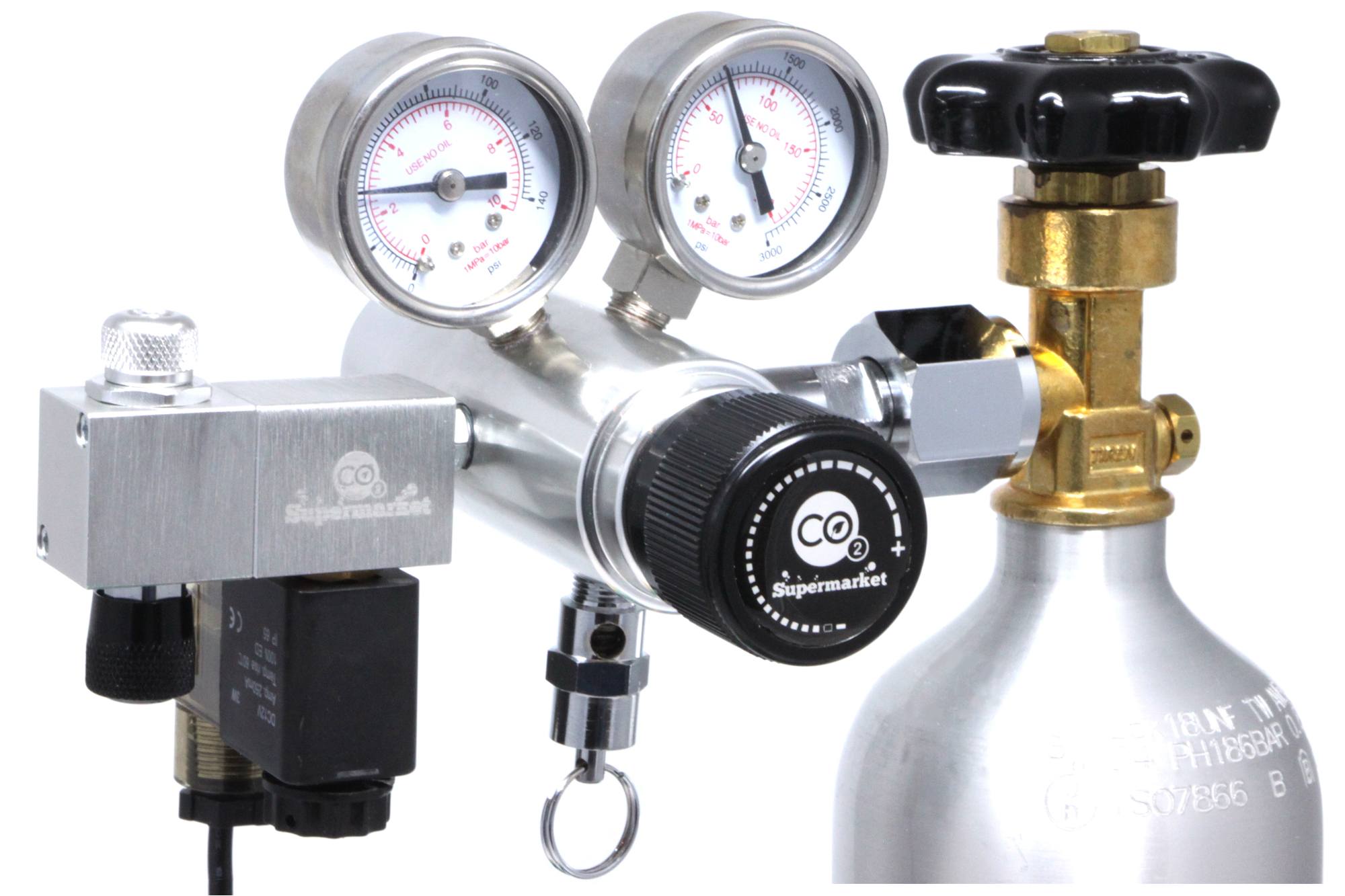 Ultimate-Pro Dual Stage CO2-regulator og magnetventil